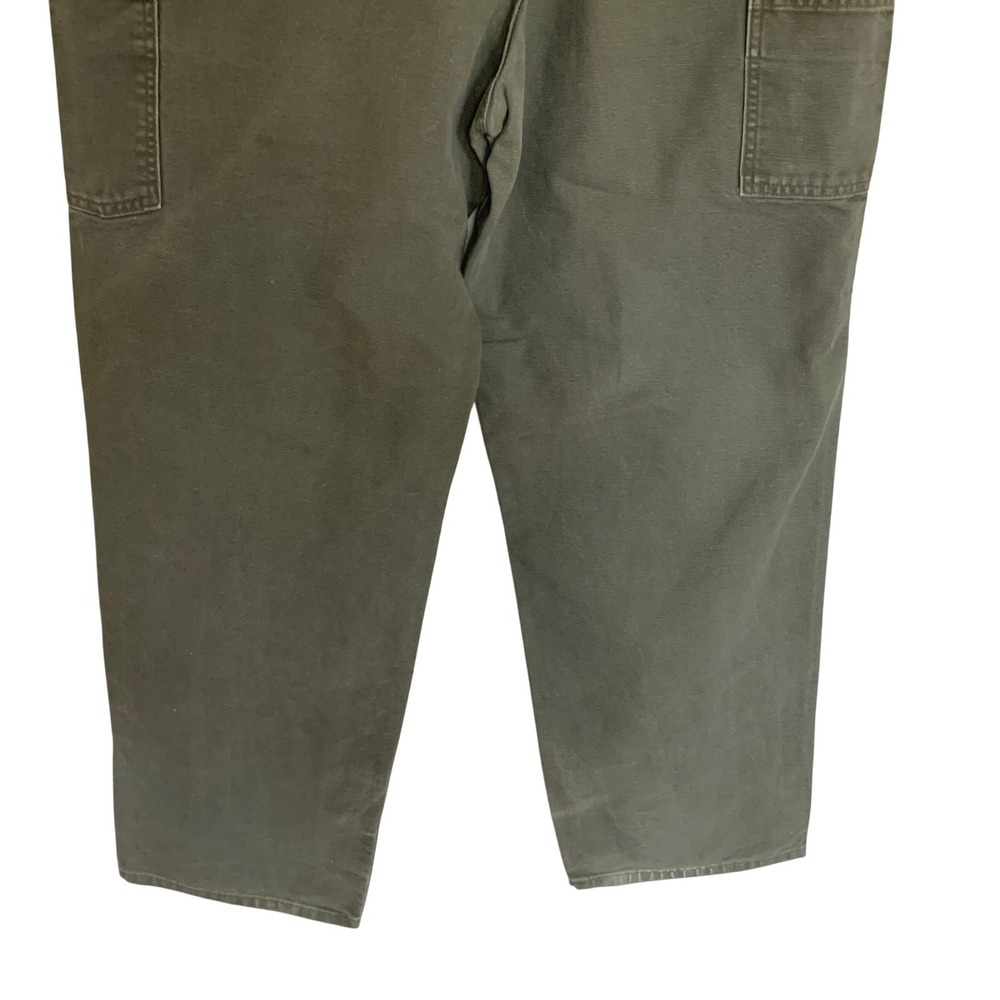 Carhartt Duck Canvas Carpenter Pants Mens 36x33 Green Workwear Utility - Picture 13 of 16
